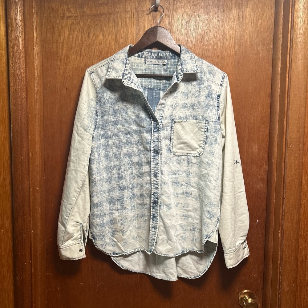 Paper Crane Blue Casual Button Down Shirt